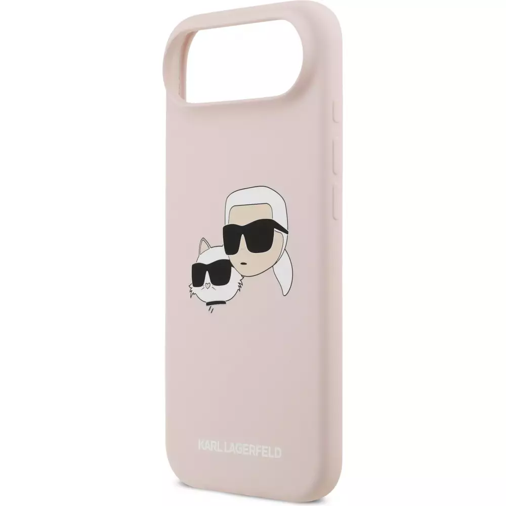 iPhone 17 Air Case Hülle - Karl Lagerfeld Liquid aus Silikon mit Karl- und Choupette-Design, kompatibel mit MagSafe - Rosa