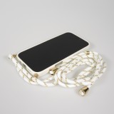 iPhone 17 Case Hülle - Bio Eco-Friendly Vegan mit Handykette Necklace - Weiss