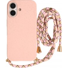 iPhone 17 Case Hülle - Bio Eco-Friendly Vegan mit Handykette Necklace - Rosa