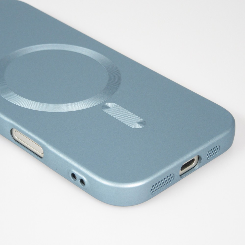 iPhone 17 Case Hülle - Gummi weich mit Kameraschutzglas MagSafe - Blau