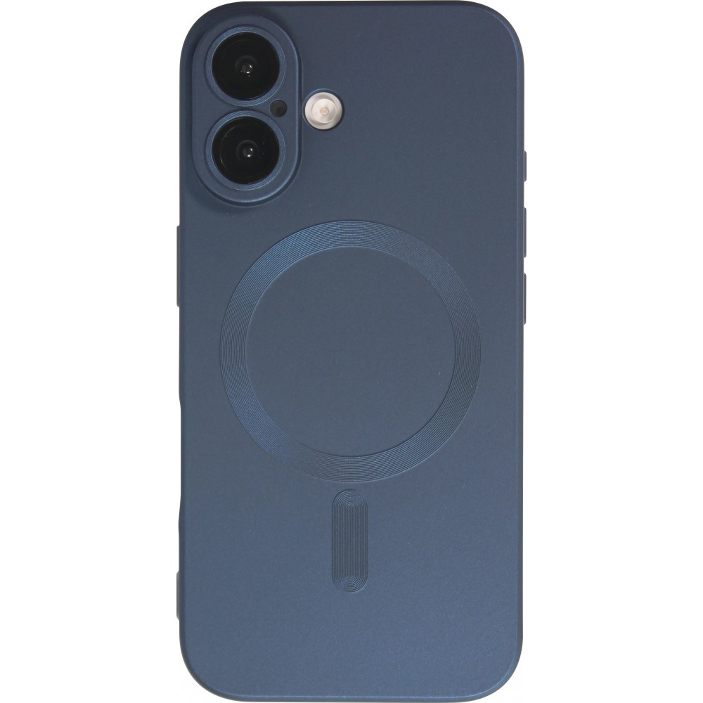 iPhone 17 Case Hülle - Gummi weich mit Kameraschutzglas MagSafe - Dunkelblau