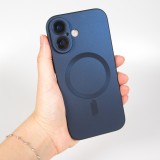 iPhone 17 Case Hülle - Gummi weich mit Kameraschutzglas MagSafe - Dunkelblau