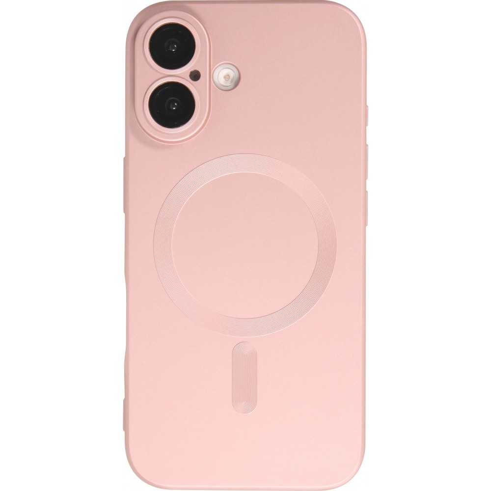 iPhone 17 Case Hülle - Gummi weich mit Kameraschutzglas MagSafe - Rosa