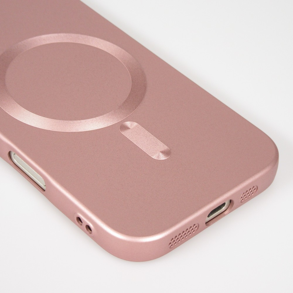 iPhone 17 Case Hülle - Gummi weich mit Kameraschutzglas MagSafe - Rosa