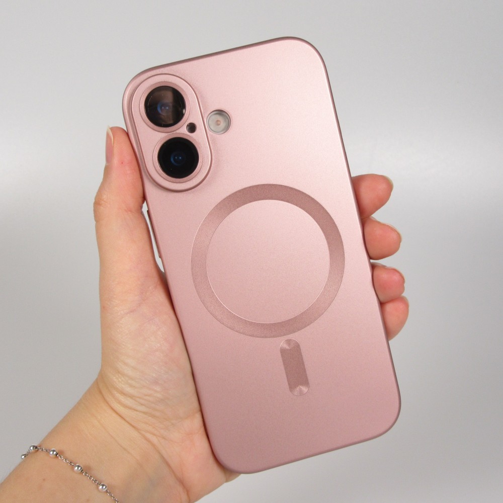 iPhone 17 Case Hülle - Gummi weich mit Kameraschutzglas MagSafe - Rosa