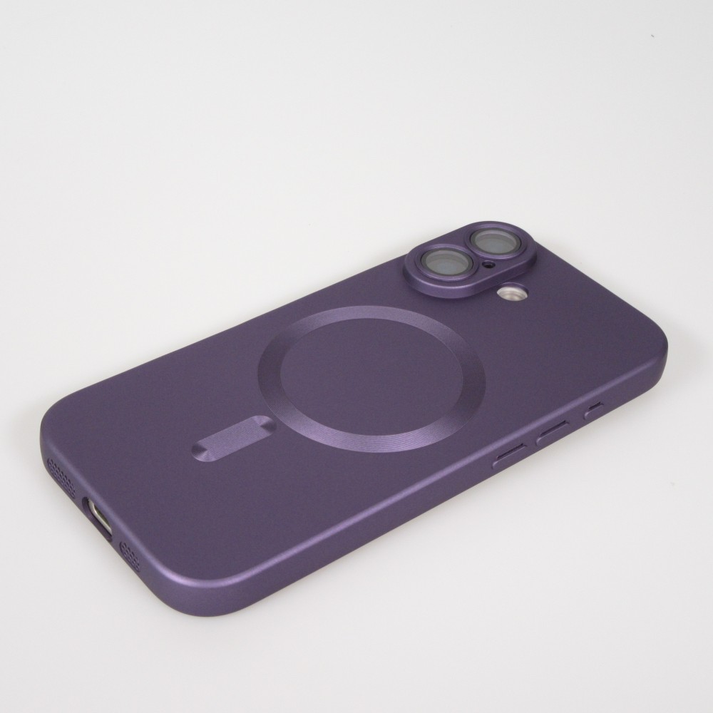 iPhone 17 Case Hülle - Gummi weich mit Kameraschutzglas MagSafe - Violett