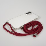 Hülle iPhone 17 - Gummi transparent mit Seil - Rot