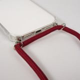 Hülle iPhone 17 - Gummi transparent mit Seil - Rot