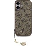 iPhone 17 Case Hülle - Guess 4G Charm Elegante Schutzhülle Raffiniertes Design Trendaccessoire - Braun
