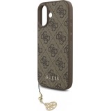 iPhone 17 Case Hülle - Guess 4G Charm Elegante Schutzhülle Raffiniertes Design Trendaccessoire - Braun