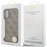 iPhone 17 Case Hülle - Guess 4G Charm Elegante Schutzhülle Raffiniertes Design Trendaccessoire - Braun