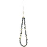 Coque iPhone 17 - Guess IML fleurs avec chaîne poignet compatible MagSafe protection élégante et tendance - Noir