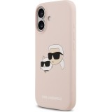 iPhone 17 Case Hülle - Karl Lagerfeld Liquid aus Silikon mit Karl- und Choupette-Design, kompatibel mit MagSafe - Rosa
