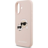 iPhone 17 Case Hülle - Karl Lagerfeld Liquid aus Silikon mit Karl- und Choupette-Design, kompatibel mit MagSafe - Rosa