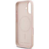 iPhone 17 Case Hülle - Karl Lagerfeld Liquid aus Silikon mit Karl- und Choupette-Design, kompatibel mit MagSafe - Rosa