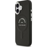Coque iPhone 17 - Karl Lagerfeld PU RSG Logo MagSafe élégante et protectrice - Noir