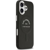 Coque iPhone 17 - Karl Lagerfeld PU RSG Logo MagSafe élégante et protectrice - Noir