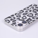 iPhone 17 Case Hülle - Leopard Schwarz/Weiss Klare Silikon Schutzhülle - Schwarz