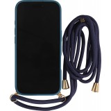 Coque iPhone 17 Pro Max - Bio Eco-Friendly nature avec cordon collier - Bleu
