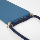 Coque iPhone 17 Pro Max - Bio Eco-Friendly nature avec cordon collier - Bleu