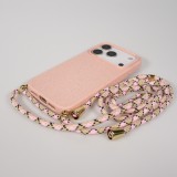 iPhone 17 Pro Max Case Hülle - Bio Eco-Friendly Vegan mit Handykette Necklace - Rosa