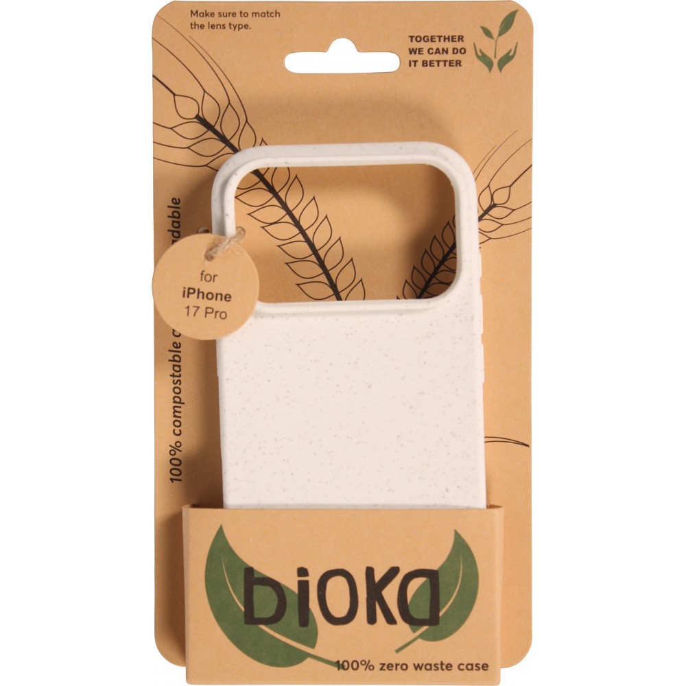 Coque iPhone 17 Pro - Bioka biodégradable et compostable Eco-Friendly - Blanc