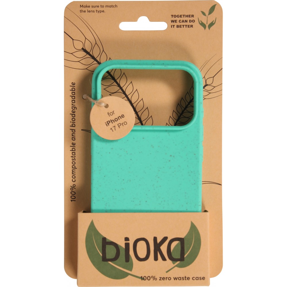 Coque iPhone 17 Pro - Bioka biodégradable et compostable Eco-Friendly - Turquoise
