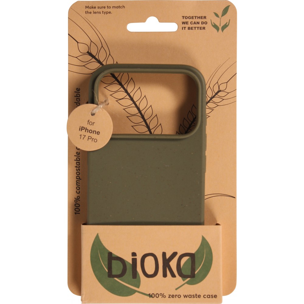 Coque iPhone 17 Pro - Bioka biodégradable et compostable Eco-Friendly - Vert foncé