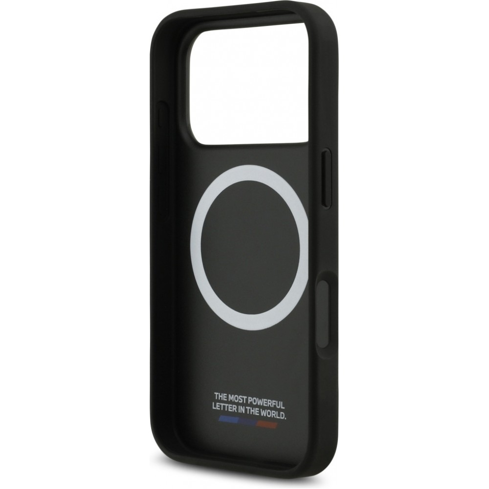iPhone 17 Pro Case Hülle - BMW M Carbon Tricolor Line MagSafe kompatible Premium Schutz - Schwarz