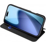 iPhone 17 Pro Case H&uuml;lle - Dux Ducis Skin Pro - Schwarzes PU- und TPU-flexibles Kunstleder mit Kartenfach und Klappe