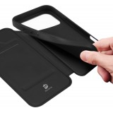 iPhone 17 Pro Case H&uuml;lle - Dux Ducis Skin Pro - Schwarzes PU- und TPU-flexibles Kunstleder mit Kartenfach und Klappe
