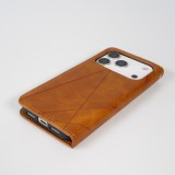 Hülle iPhone 17 Pro - Flip Geometrisch - Hellbraun