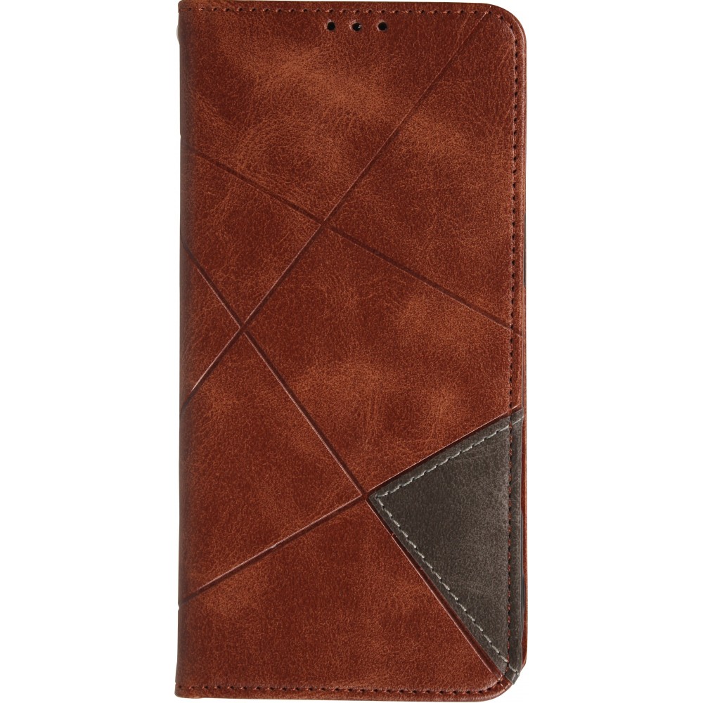Hülle iPhone 17 Pro - Flip Geometrisch dunkel- Braun