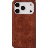 Hülle iPhone 17 Pro - Flip Geometrisch dunkel- Braun