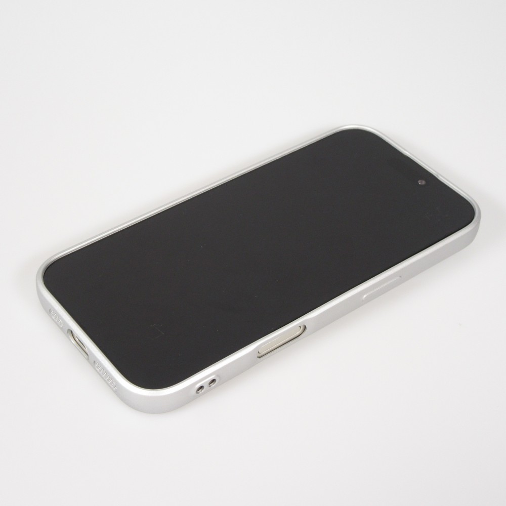 iPhone 17 Pro Max Case Hülle - Gummi weich mit Kameraschutzglas MagSafe - Silber