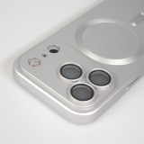 iPhone 17 Pro Max Case Hülle - Gummi weich mit Kameraschutzglas MagSafe - Silber