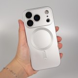 iPhone 17 Pro Max Case Hülle - Gummi weich mit Kameraschutzglas MagSafe - Silber