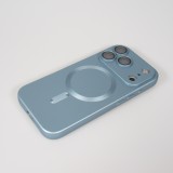 iPhone 17 Pro Max Case Hülle - Gummi weich mit Kameraschutzglas MagSafe - Blau