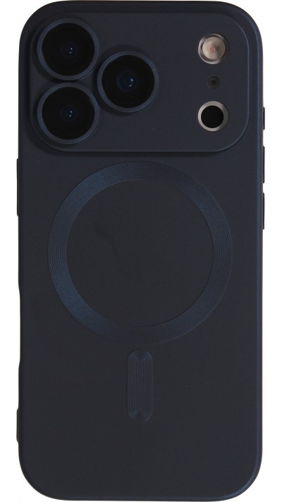 iPhone 17 Pro Max Case Hülle - Gummi weich mit Kameraschutzglas MagSafe - Dunkelblau