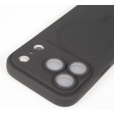 iPhone 17 Pro Case Hülle - Gummi weich mit Kameraschutzglas MagSafe - Schwarz