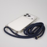 Hülle iPhone 17 Pro Max - Gummi transparent mit Seil blau