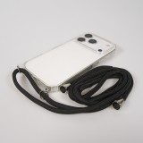 Hülle iPhone 17 Pro Max - Gummi transparent mit Seil - Schwarz