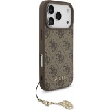 iPhone 17 Pro Case Hülle - Guess 4G Charm Elegante Schutz Raffiniertes Design Trendaccessoire - Braun