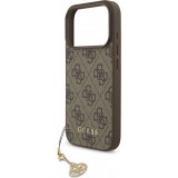 iPhone 17 Pro Case Hülle - Guess 4G Charm Elegante Schutz Raffiniertes Design Trendaccessoire - Braun