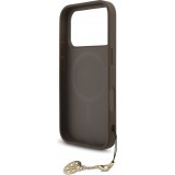 iPhone 17 Pro Case Hülle - Guess 4G Charm Elegante Schutz Raffiniertes Design Trendaccessoire - Braun