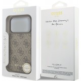 iPhone 17 Pro Case Hülle - Guess 4G Charm Elegante Schutz Raffiniertes Design Trendaccessoire - Braun
