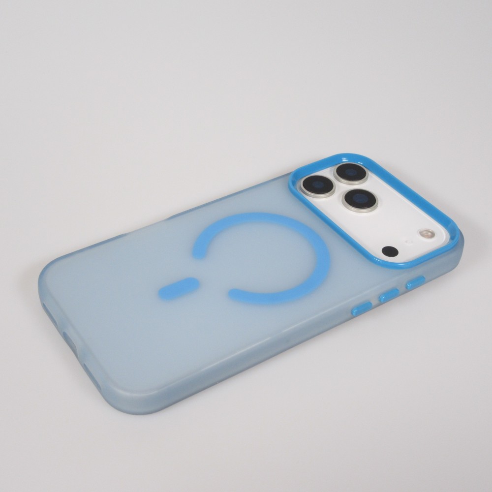 iPhone 17 Pro Max Case Hülle - Jelly Color Semi-transparent mit MagSafe - Orange - Blau
