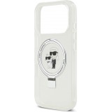 iPhone 17 Pro Case Hülle - Karl Lagerfeld Choupette MagSafe Ringständer mit Halterung - Weiß