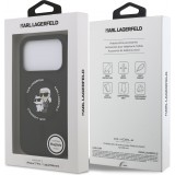 iPhone 17 Pro Case Hülle - Karl Lagerfeld Silikonhülle mit Karl und Choupette Design, MagSafe-kompatibel - Schwarz