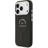 Coque iPhone 17 Pro - Karl Lagerfeld PU RSG Logo MagSafe élégante et protectrice - Noir